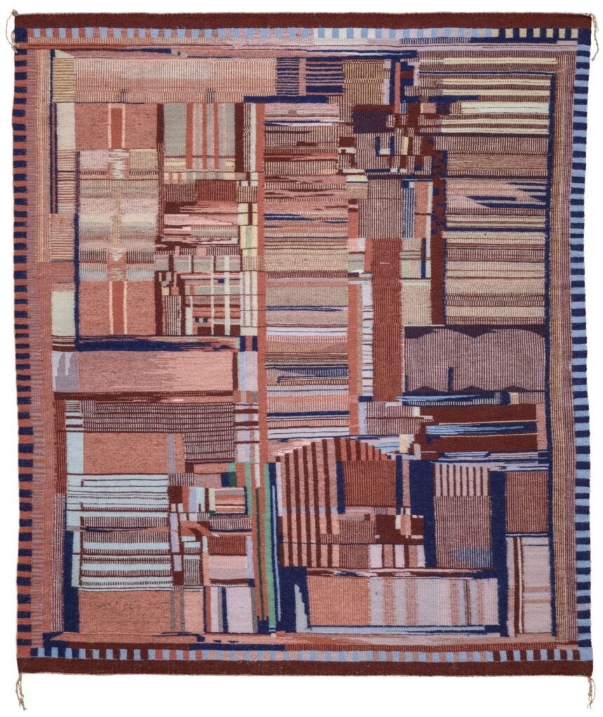 a Navajo weaving replicating the patterns of a Pentium core processor