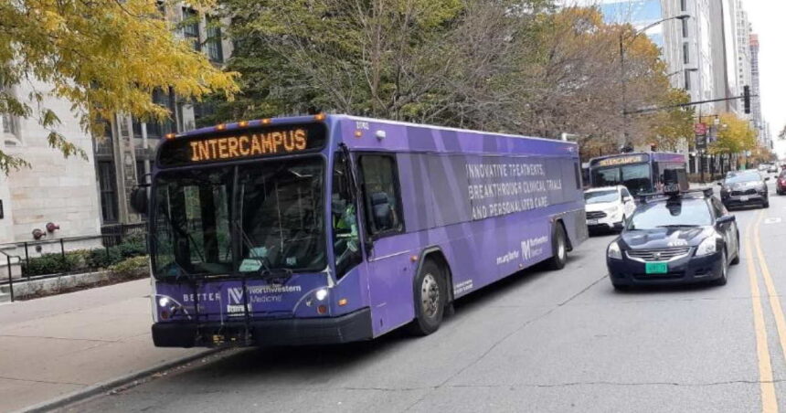 Northwestern shuttle bus struck by bullet on North Side, school says