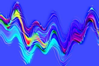 Multicolored wavy lines