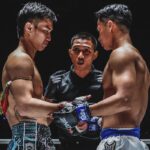 Tawanchai (left) and Superbon (right) in their first world title match. [Photo from ONE Championship]