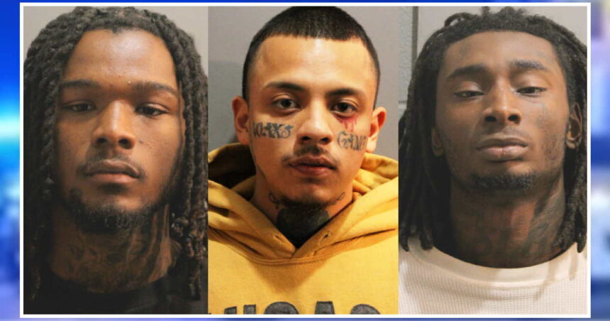 3 men charged with 3 armed robberies after police helicopter tracked them down, officials say