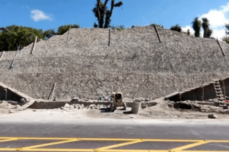 Ancient pyramid uncovered during highway construction