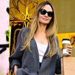 Angelina Jolie's Celebrity Mom Gray Cardigan Look for Just $37!