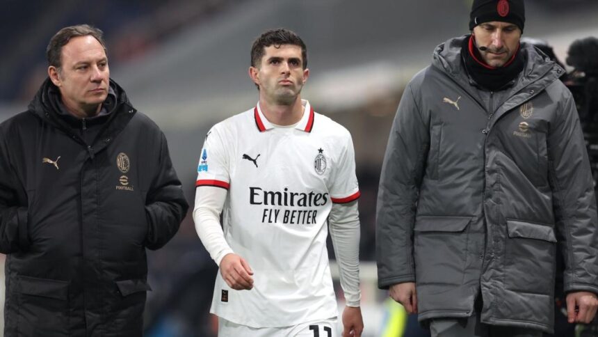 Christian Pulisic injury causes concern for AC Milan ahead of Champions League match, hectic Serie A schedule