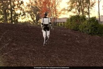 Elon Musk's Tesla Robot "Stumbles Like A Human" While Learning To Walk On Slopes