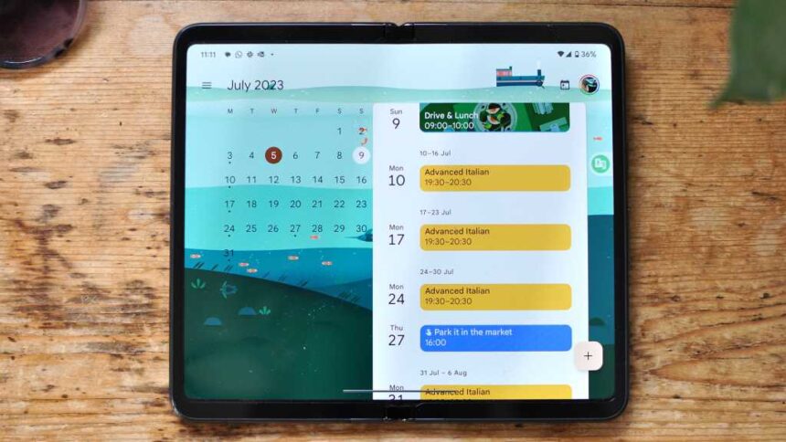 Google Pixel Fold review - Calendar