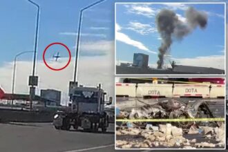 Horrifying moment plane crashes into building during training flight