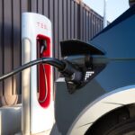 Hyundai charging at a Tesla station