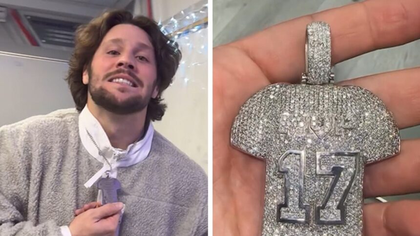 Josh Allen's MVP Chain Features White Gold, 27 Carats Of Diamonds