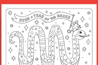 Lunar New Year Coloring Page 2025