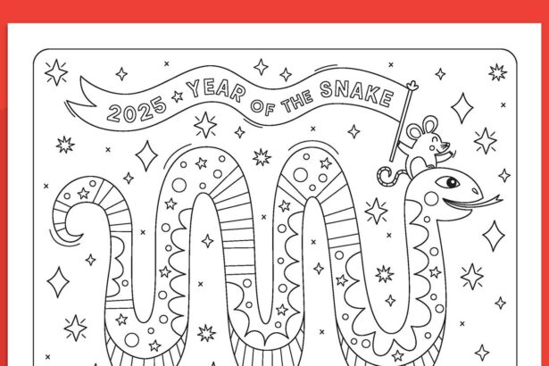 Lunar New Year Coloring Page 2025