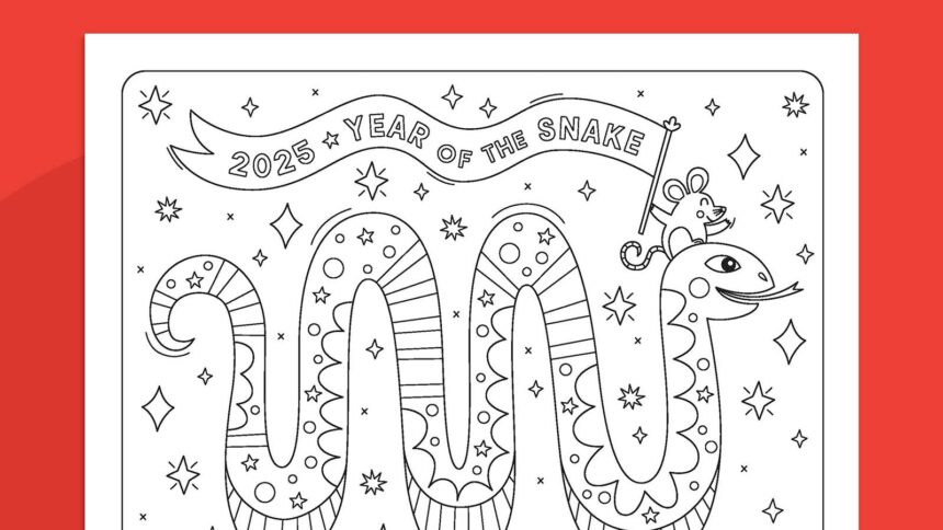 Lunar New Year Coloring Page 2025