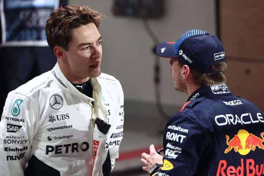 Max Verstappen threatened to ‘put me in the wall’ after stewards’ meeting, George Russell claims