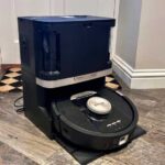 The robot vacuum in its self-emptying dock