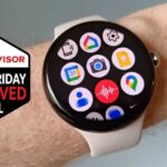 Google Pixel Watch 3 next to Tech Advisor Black Friday Approved Deal badge