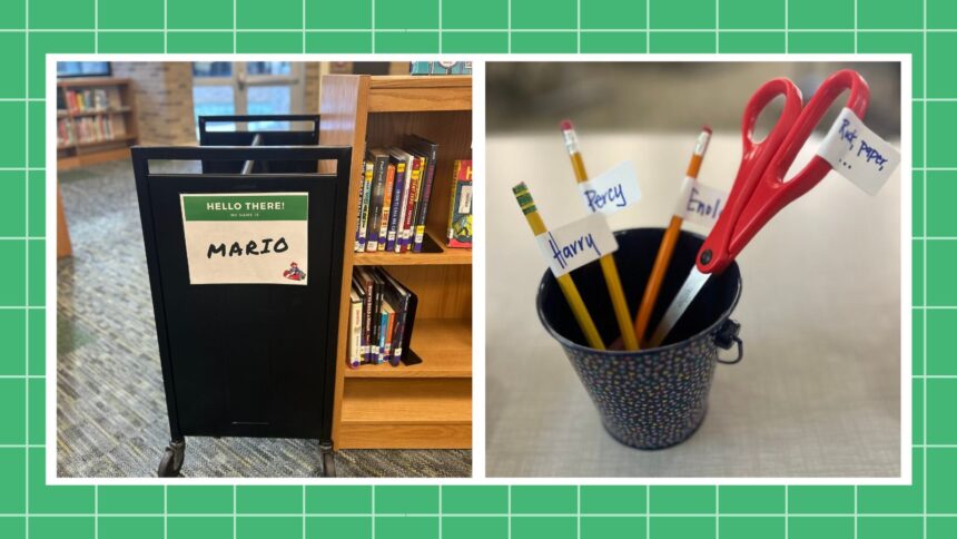 This teacher allows her students to name the objects in her classroom to build group morale.