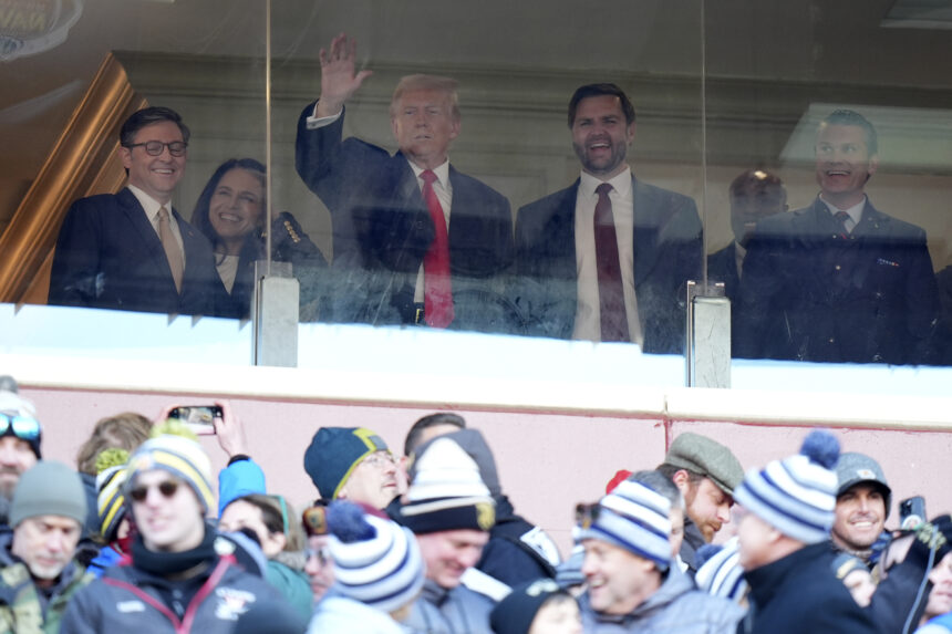 Trump attends Army-Navy football game with key allies