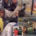 Video shows moment cops swarm train to arrest migrant accused of setting subway rider on fire