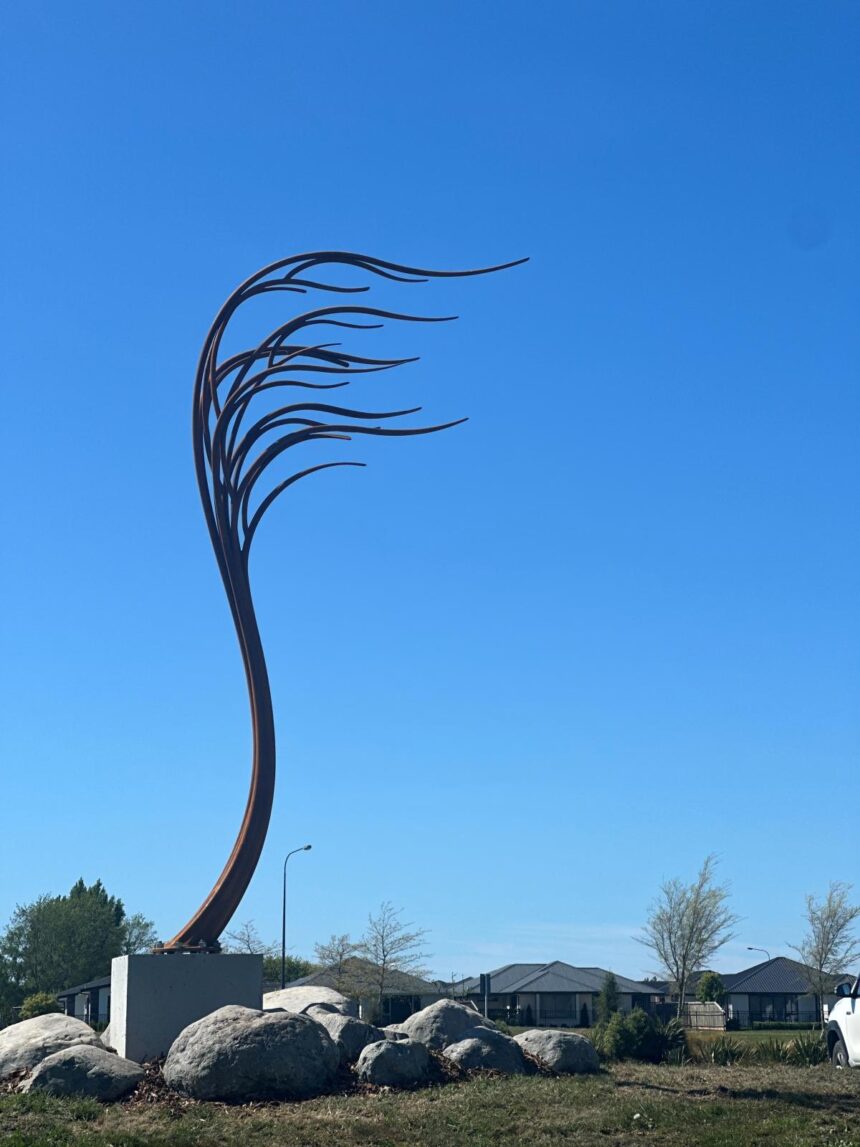 Windswept sculpture lands at Silverstream