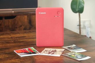 Canon SELPHY QX20 with square and card prints