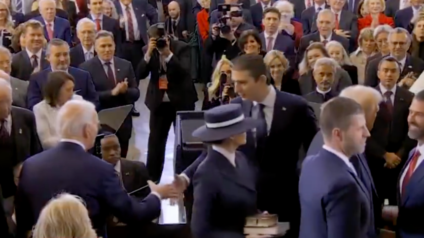 Class: Barron Trump Walks Over to Shake Joe Biden's Hand | The Gateway Pundit