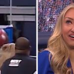 Cowboys Cheerleader Takes Football to the Head During Final Game of Season