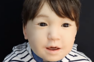 Creepy robot toddler can mimic human expressions