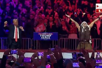 Donald Trump Dances with Village People During Victory Rally