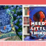 Collage of new books for February 2025, including At the Edge of the Silver Sea and Needy Little Things