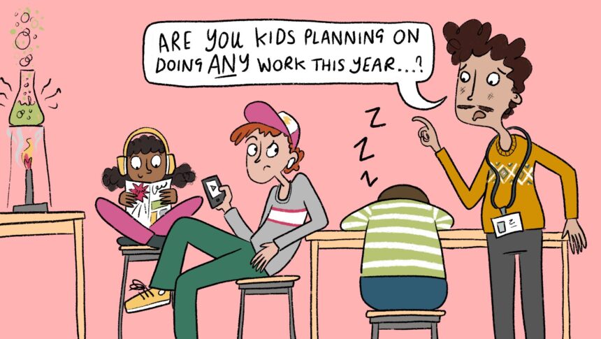 Illustrations of high school students need reset