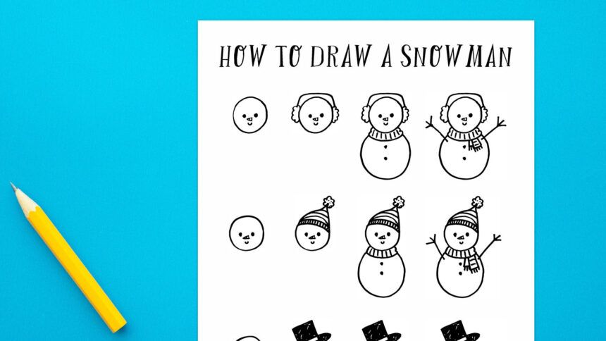 How To Draw a Snowman (Free Printable + Video)