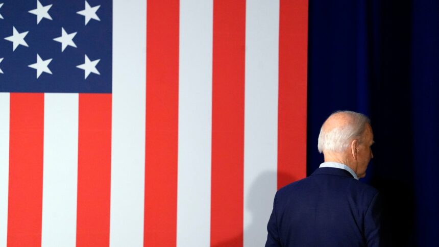 President Joe Biden exits the stage after delivering a speech on the economy Tuesday, March 19, 2024, in Las Vegas.