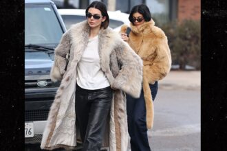 Kendall & Kylie Jenner Chic But Cozy On Aspen Lunch Date