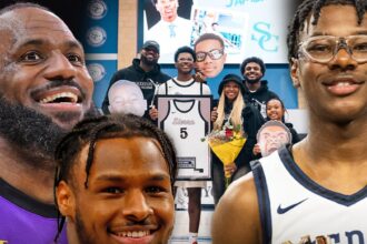 Lebron, Bronny James Celebrate Bryce's H.S. Senior Night, Sit Courtside