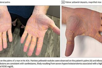 Man on carnivore diet develops yellowish nodules on his hands, feet and elbows