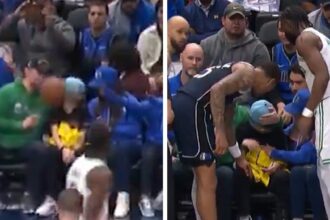 NBA's Kyrie Irving Smashes Kid in Head with Errant Pass