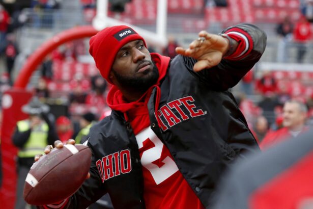 Ohio State fan LeBron James feels adrenaline at the CFP national championship game after Will Howard’s dagger to Jeremiah Smith