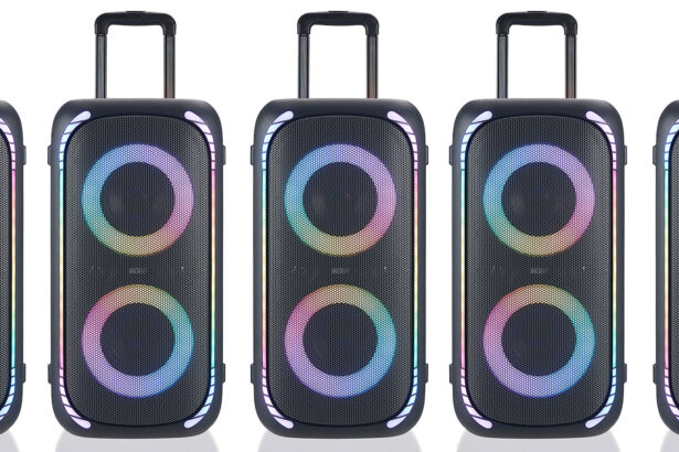 This party speaker is so big it needs wheels and a handle. Get it for just 9 right now.