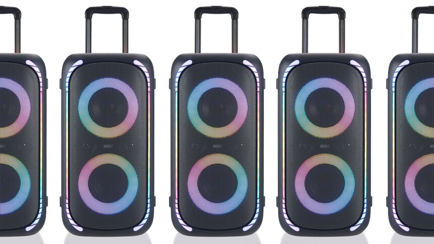 This party speaker is so big it needs wheels and a handle. Get it for just $119 right now.