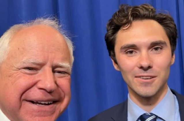 Tim Walz Endorses David Hogg for Vice Chair of the DNC: 'Courageous Leadership Our Party Needs Right Now' | The Gateway Pundit