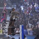 Travis Scott Hypes the Crowd at WWE's 'Monday Night Raw'