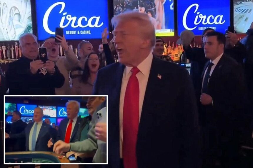 Trump receives raucous chants of 'USA! USA!' while touring casino floor following Las Vegas speech