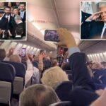 Trump supporters sing 'God Bless the USA' on flight post-inauguration