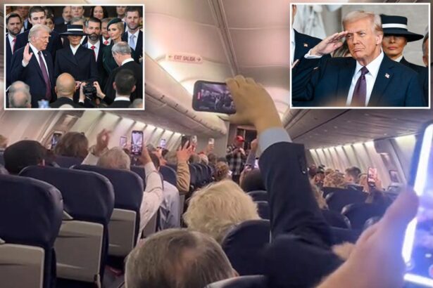 Trump supporters sing 'God Bless the USA' on flight post-inauguration