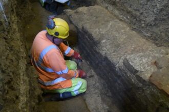 An ancient Roman basilica has been discovered below London’s financial district : NPR