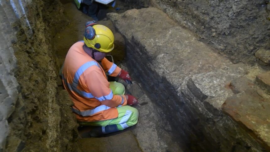 An ancient Roman basilica has been discovered below London’s financial district : NPR