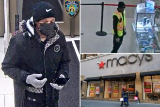 Brazen burglar swoops up .5M in jewelry from NYC Macy’s, ditches suitcases holding the loot when guard confronts him: cops