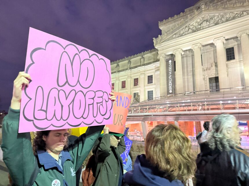 Brooklyn Museum Workers Rally Against Layoffs Outside Benefit Dinner