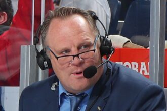 Buffalo Sabres Commentator Rob Ray Takes A Puck To The Face During Live Broadcast