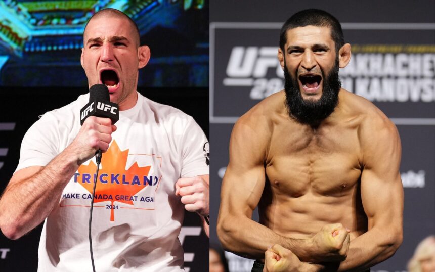 Sean Strickland doubles down on verbal attack against Khamzat Chimaev. [Images courtesy: Getty]